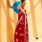 Daani Georgette Saree with Foil Print and Aqua Finish