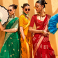 Daani Georgette Saree with Foil Print and Aqua Finish