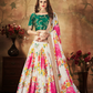 Breath-taking Floral Printed Organza Lehenga for Bridal Wear