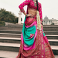 Lehenga Choli de seda de diseñador en color azul turquesa, lista para usar, con brillo y detalles de espejo