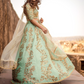 Pista Green Sequins Embellished Art Silk Lehenga Choli