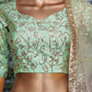 Pista Green Sequins Embellished Art Silk Lehenga Choli