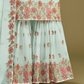 Firozi Georgette Sharara Set With Designer Detailing