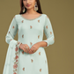 Firozi Georgette Sharara Set With Designer Detailing