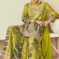 Lehenga Choli de seda de diseñador en color azul turquesa, lista para usar, con brillo y detalles de espejo