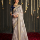 Elegance Embroidered Organza Silk Ensemble with Delicate Detailing