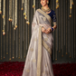 Elegance Embroidered Organza Silk Ensemble with Delicate Detailing