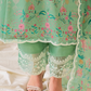 Green Pure Muslin Embroidery Kurta Set with Elegant Design