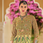Festive Yellow Floral Anarkali In Luxe Silk With Coordinated Dupatta