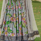 Majesty Grey Silk Designer Gown With Elegant Embroidery