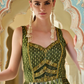 Green Foil Printed Silk Embroidered Festive Anarkali Gown (Copy)