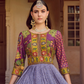 Lehenga Choli de seda de diseñador en color azul turquesa, lista para usar, con brillo y detalles de espejo