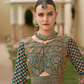 Artisan Green Gown In Silk With Detailed Embroidery & Decorative Work