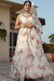 Delicate Floral Print Organza Lehenga Choli in Flared Style