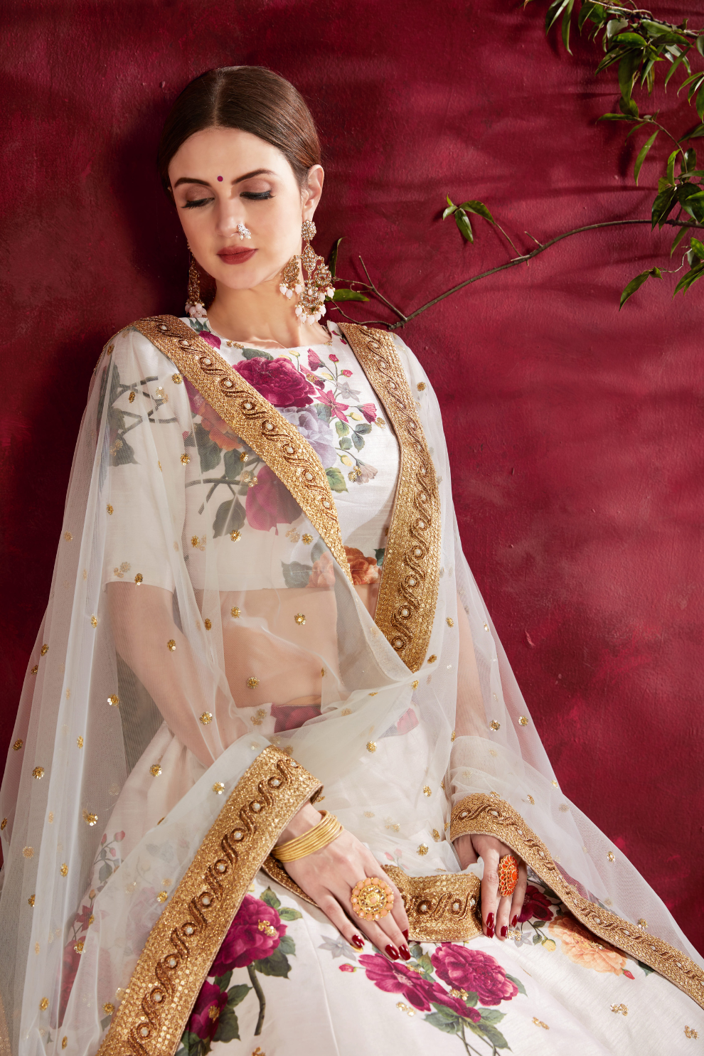 Printed Designer Lehenga with Zari, Dori & Sequins Embellishments