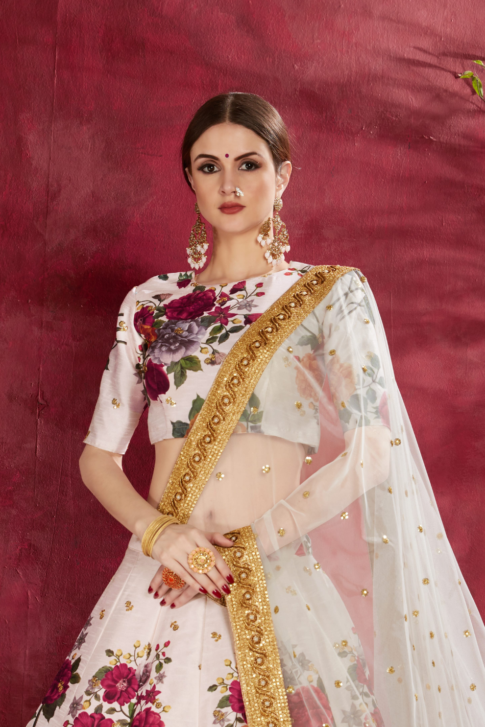 Printed Designer Lehenga with Zari, Dori & Sequins Embellishments