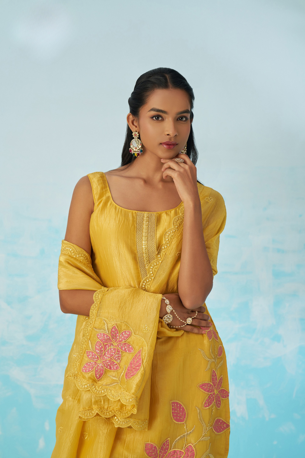 Designer Yellow Embroidered Salwar Suit for Occasions