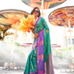 Pure Katan Banarasi Silk Blend Saree with Traditional Weaving