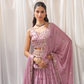 Georgette Sequin Embroidered Semi-Stitched Lehenga Choli & Dupatta
