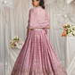 Georgette Sequin Embroidered Semi-Stitched Lehenga Choli & Dupatta