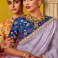 Tissue Silk Embroidered Saree with Sequins and Beads Work