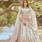 Gold Crushed Tissue Lehenga Choli with Moti and Zari Work
