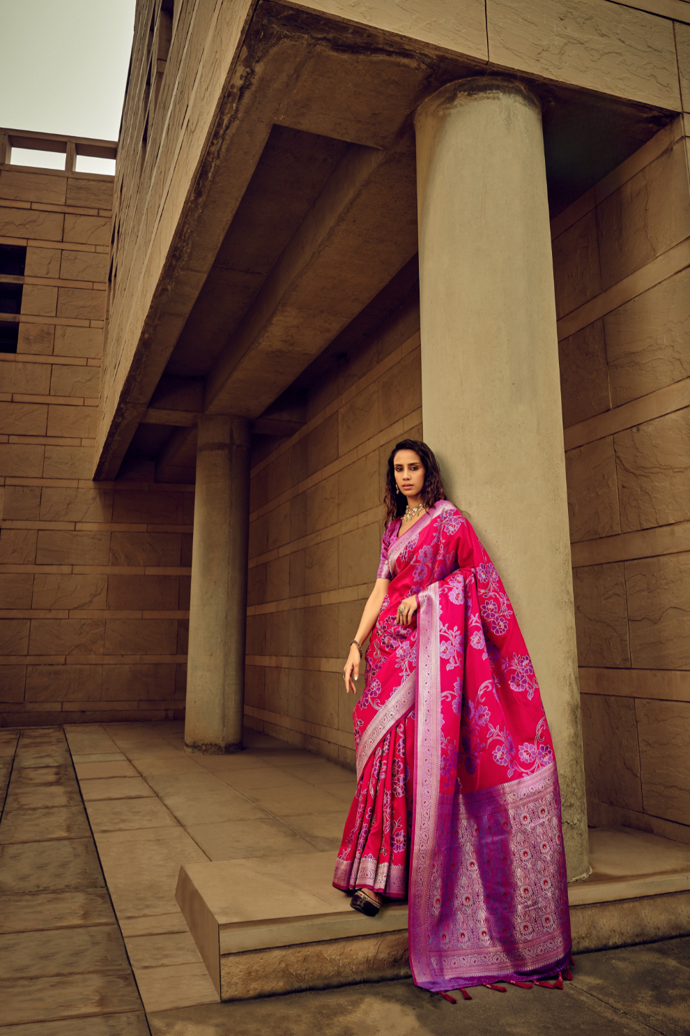 Royal Grandeur Draped in Luxurious Banarasi Satin Silk Elegance