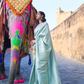 Two-Tone Kanjivaram Saree with Rich Zari Weaving