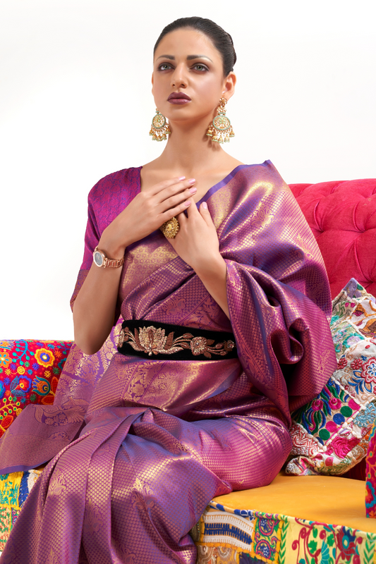 Kanjivaram Pattu Silk Saree with Cultural Elegance and Shine