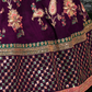 purple dori sequins and thread embroidered taffeta silk designer lehenga for wedding