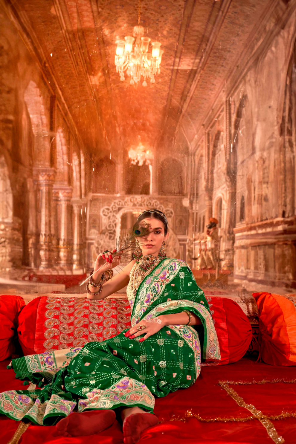 Soft Polyester Viscose Silk Saree with Print Bandhani & Paithani Design - LaVante Fashion