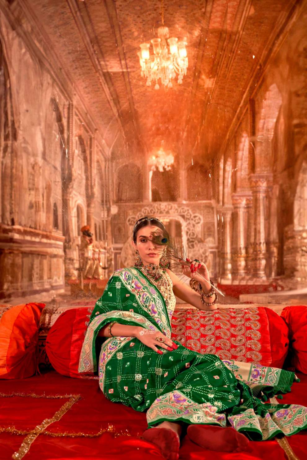 Soft Polyester Viscose Silk Saree with Print Bandhani & Paithani Design - LaVante Fashion