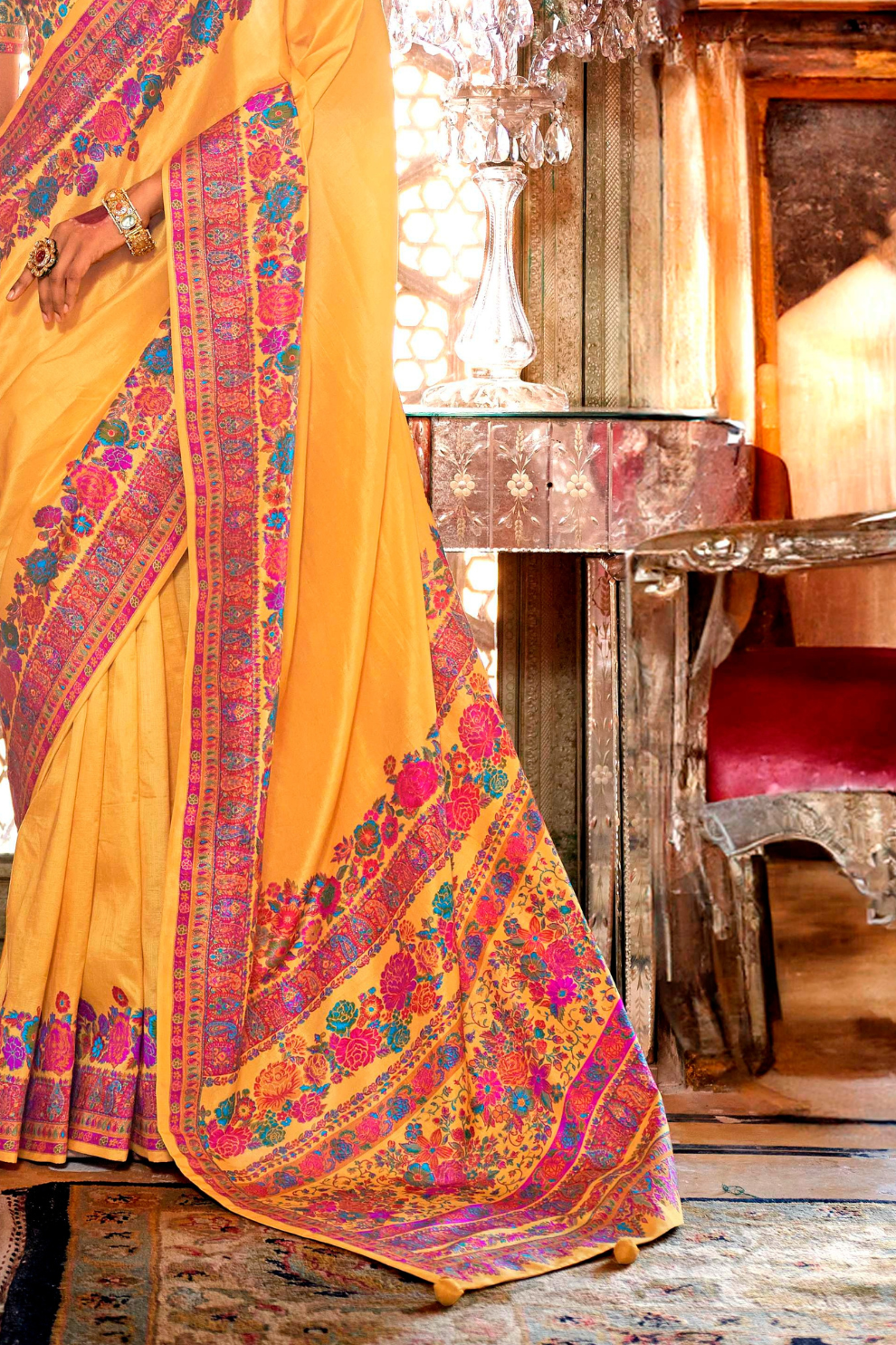 High-Quality Super 801 P.V. Silk Saree with H.B. Luxury Print - LaVante Fashion