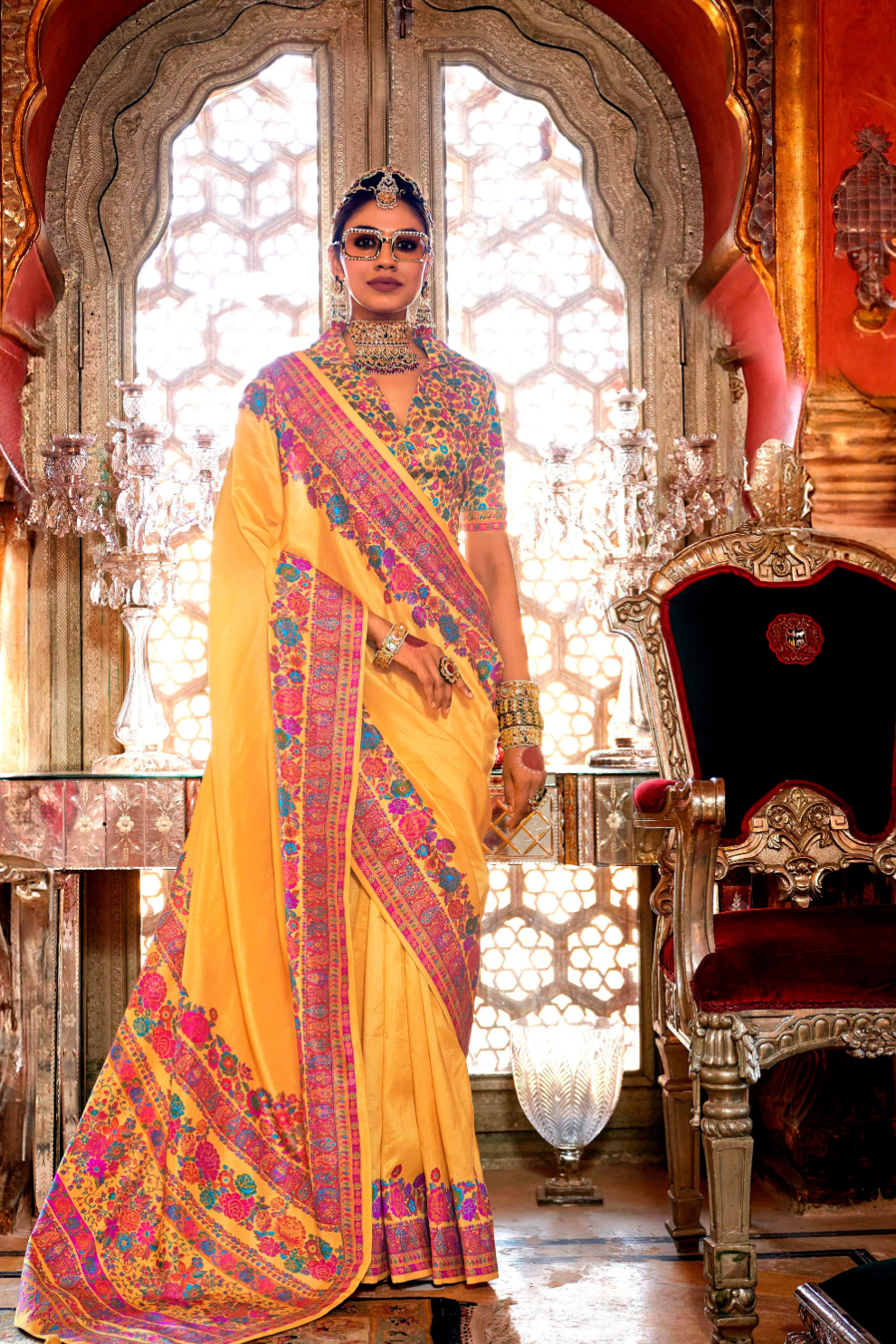 High-Quality Super 801 P.V. Silk Saree with H.B. Luxury Print - LaVante Fashion