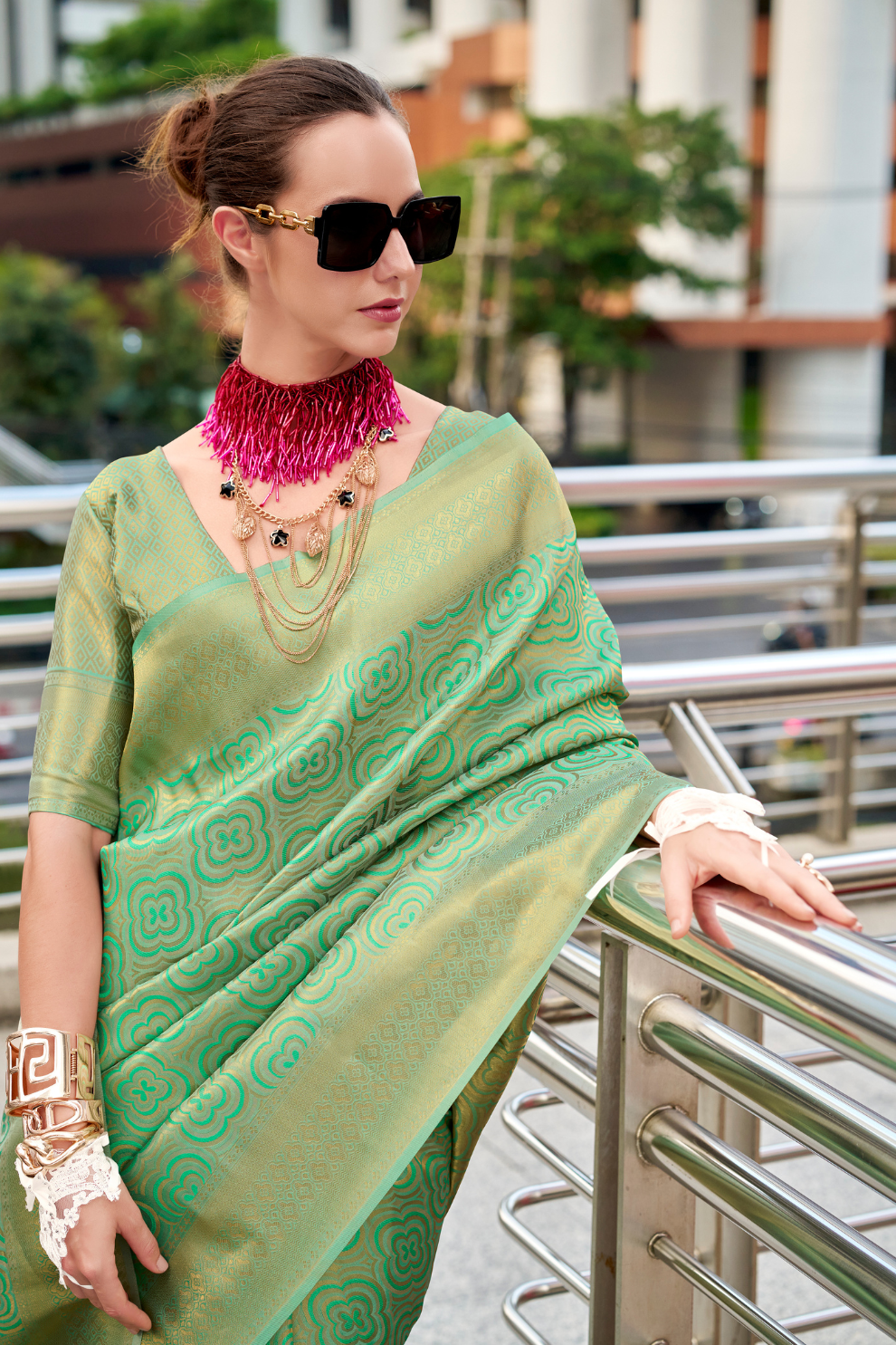 Handloom Kanchivaram Buttery Silk Saree with Rich Zari Weaving - LaVante Fashion