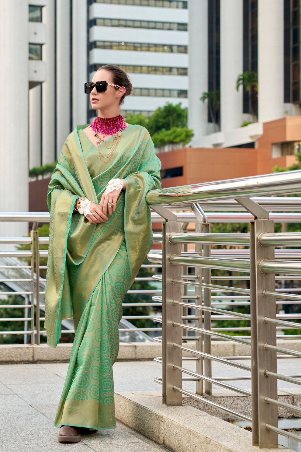 Handloom Kanchivaram Buttery Silk Saree with Rich Zari Weaving - LaVante Fashion