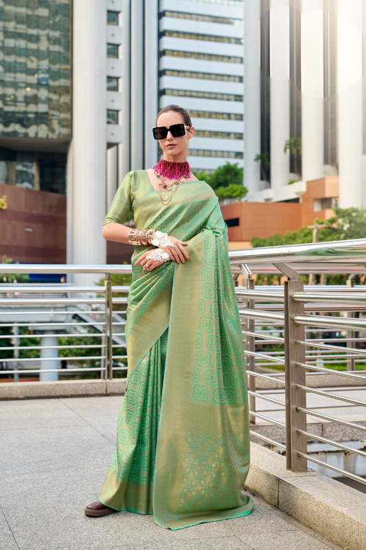 Handloom Kanchivaram Buttery Silk Saree with Rich Zari Weaving - LaVante Fashion