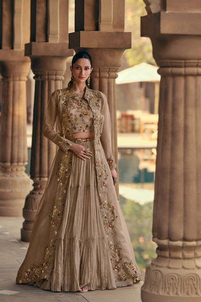 Elegance Reimagined Indo-Western Style in Rich Chinnon Silk