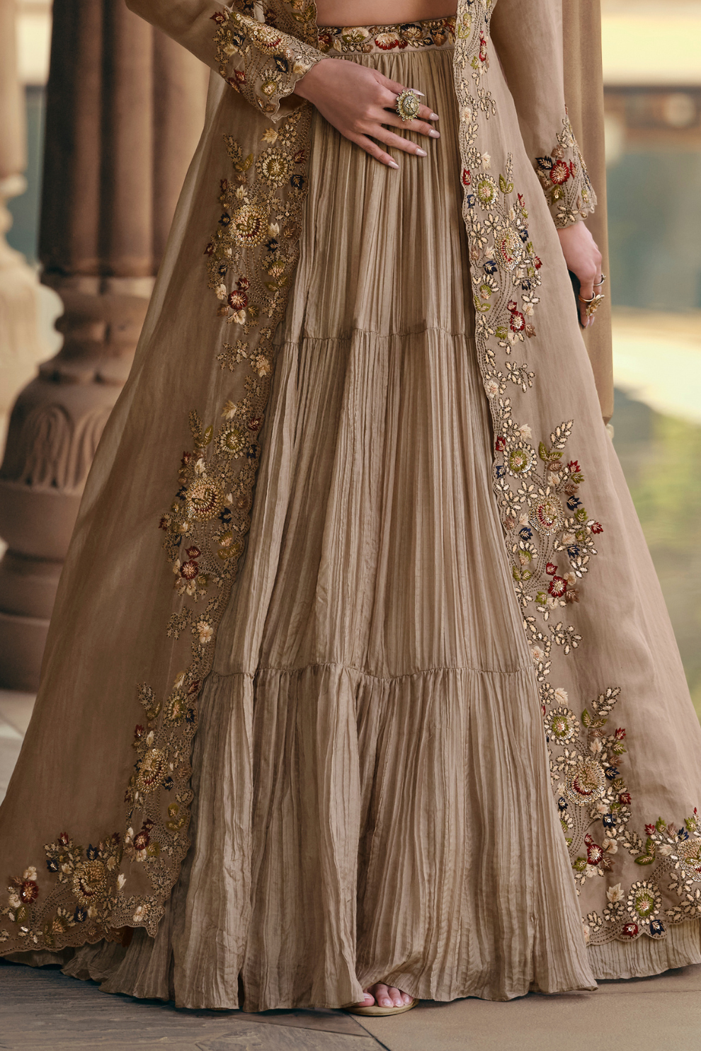 Elegance Reimagined Indo-Western Style in Rich Chinnon Silk