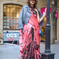 Japan Satin Printed Saree with Elegant Silken Drape Finish