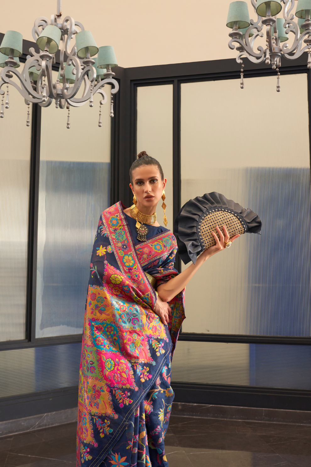 Kashmiri Modal Pashmina Silk Saree with Traditional Elegance