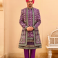 Regal Violet Bridal Lehenga & Floral Print Kurta Set for Couple