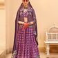 Regal Violet Bridal Lehenga & Floral Print Kurta Set for Couple