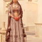 Regal Beige Bridal Lehenga & Floral Print Kurta Set for Couple - LaVante Fashion