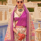 Regal White Bridal Lehenga & Floral Print Kurta Set for Couple - LaVante Fashion