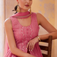 Embroidered Pink Indo-Western Georgette Outfit