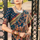Luxury Polyester Viscose Georgette Saree with Burnout Traditional Design