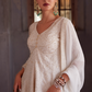 Off White Embroidered Georgette Sharara Suit Elegant Design