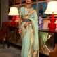 Elegant Modal Saree with Copper Zari Handloom Weaving