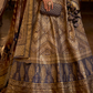 Golden Beige Stone Embellished Silk Lehenga Choli - LaVante Fashion